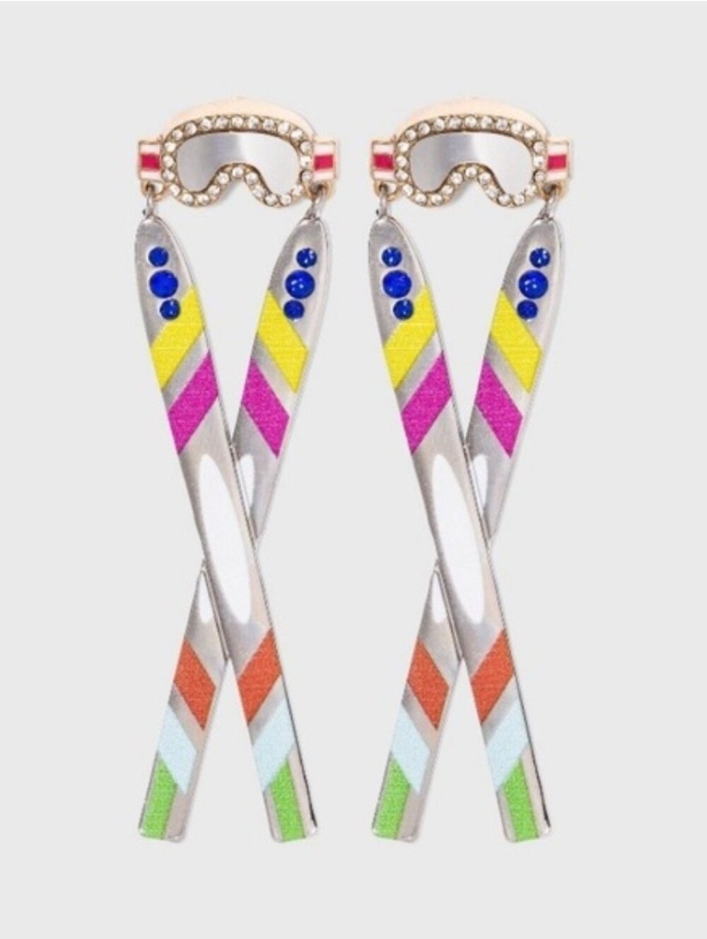 SUGARFIX by BaubleBar "Snow Bunny" Ski & Goggle Statement Drop Earrings